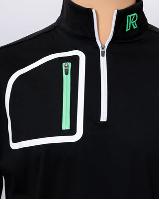 NORTHERN BEAR BLACK 1/4 ZIP TOP