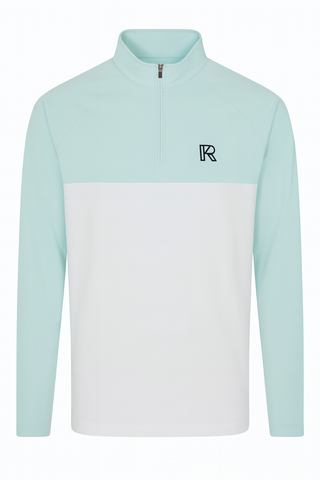 LADERA LIGHT BLUE AND WHITE 1/4 ZIP TOP